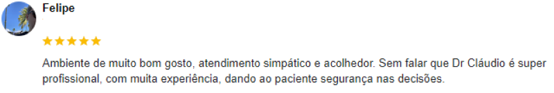 Avaliações dos pacientes